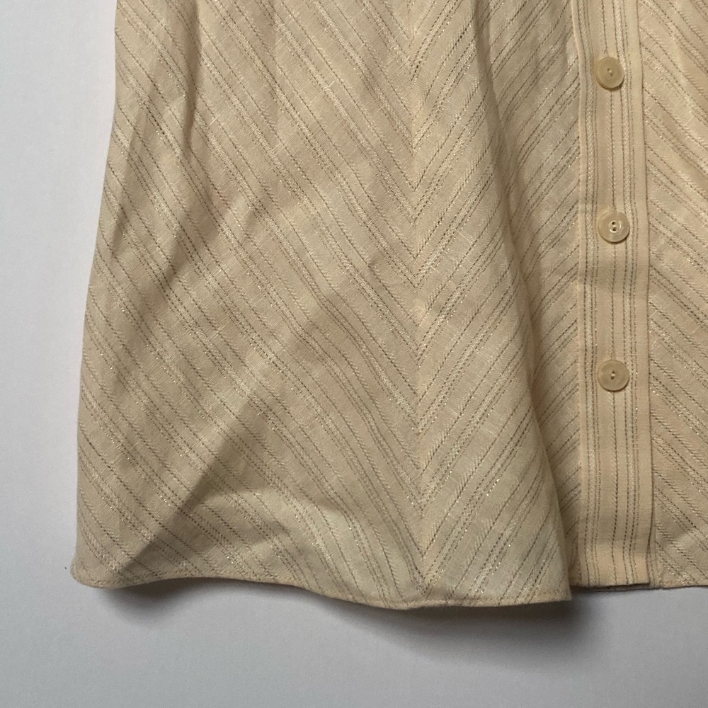 Worth - Cream Button-Up Top 100% Linen - Picture 3 of 9